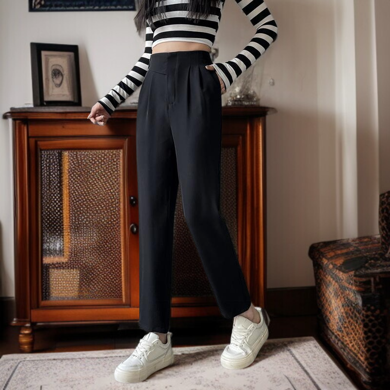 여성 파이프바지 세련된 코디