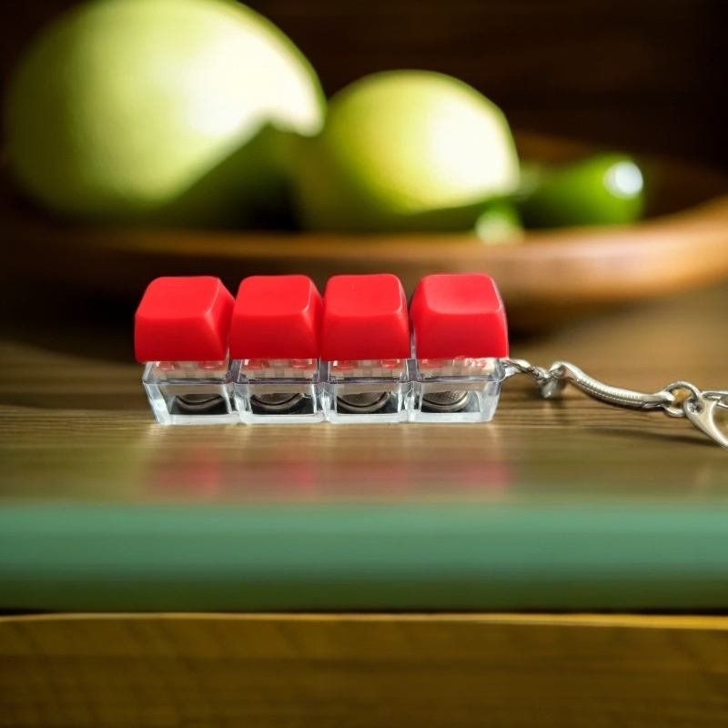 Porte-clés déstressant à boutons lumineux arc-en-ciel