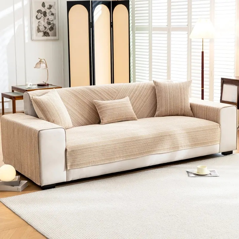 新スタイル三人掛けソファクッションセット 綿麻 厚手 耐久性ソファカバー