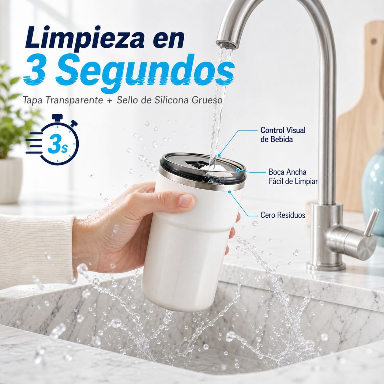 JMY-Vaso mezclador automático 3 en 1 con bandeja de hielo