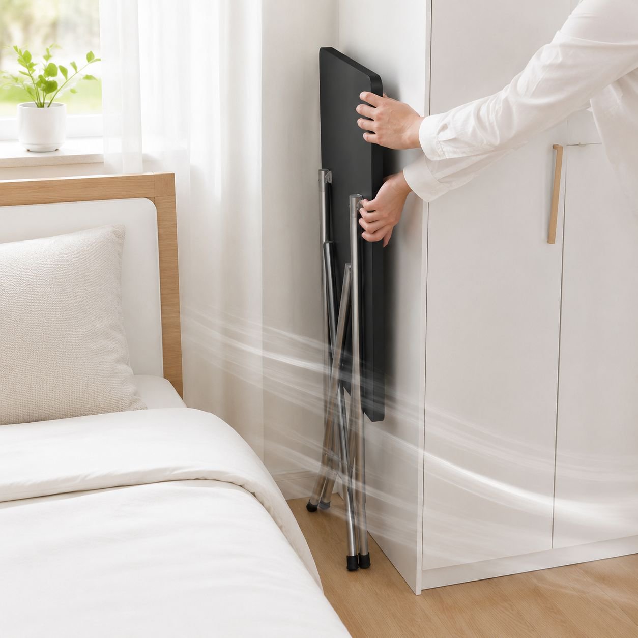Tragbarer Klapptisch für kleine Wohnungen, Lerntisch, Esstisch, Haushalt und Wohnheim