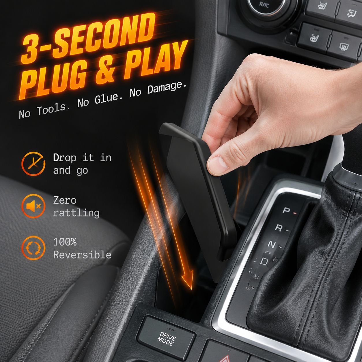 Jimny Center Console Gear Shift Storage Box (2pcs, Black)