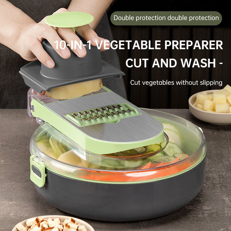 10-in-1 Vegetable Chopper with Drain Basket