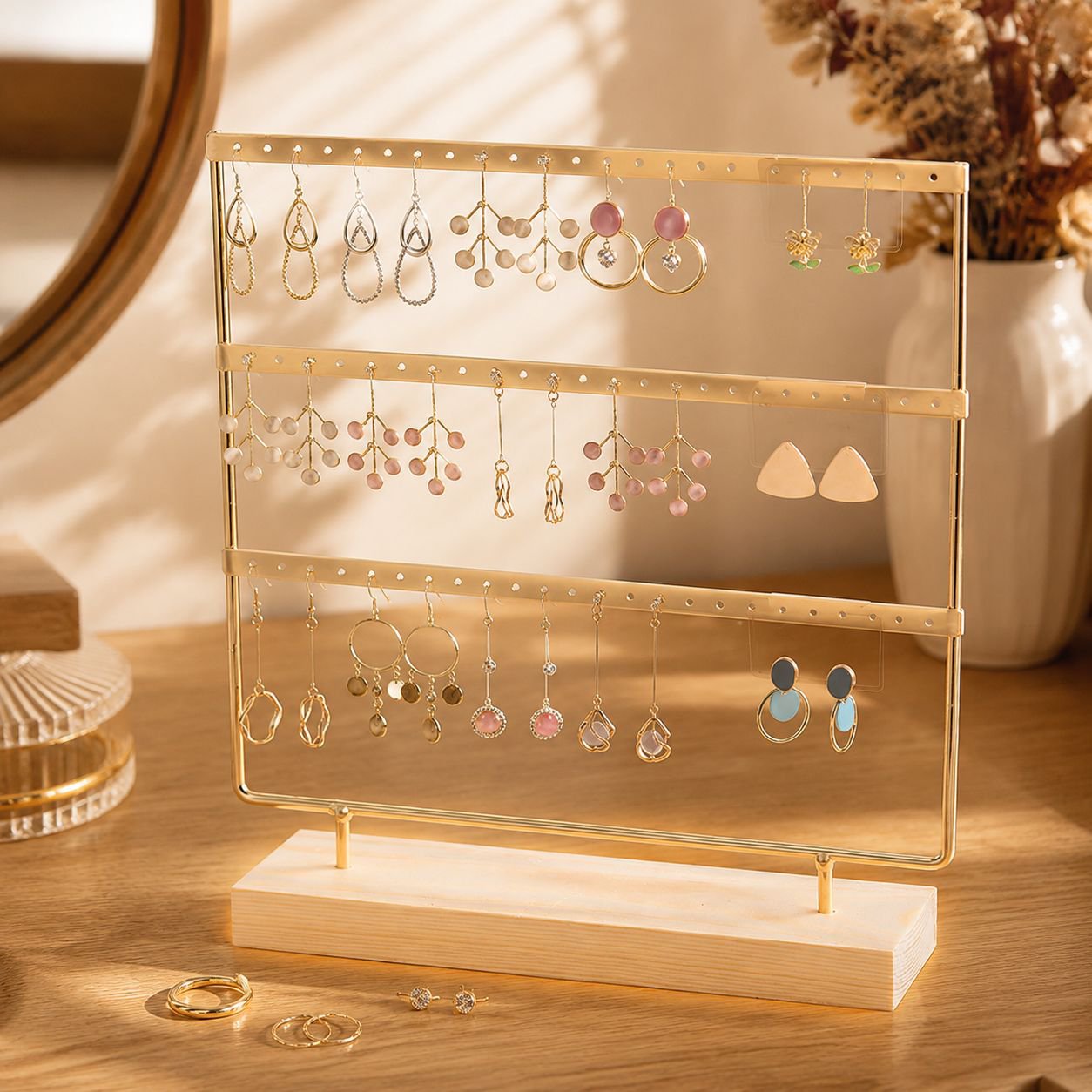 Earring holder stand for organized storage