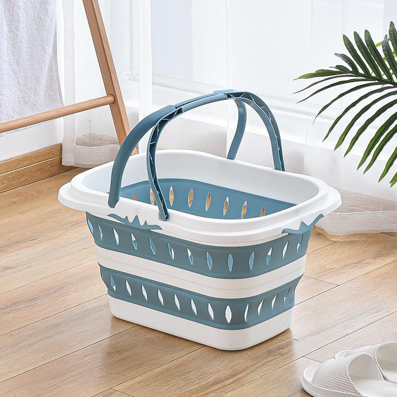 Large capacity folding laundry basket