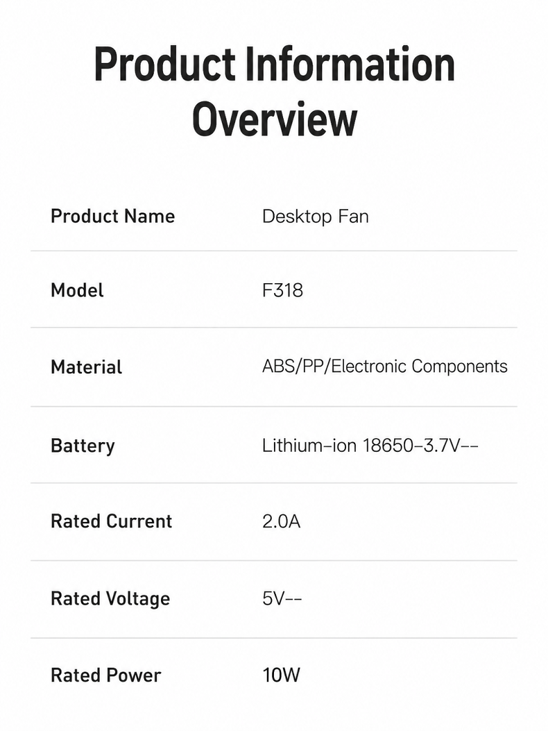 Easy to use USB fan with silent cooling and night light