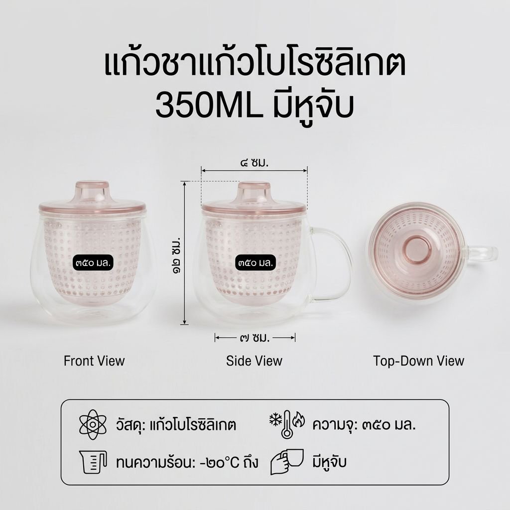 แก้วน้ำชาแก้วแก้วพร้อมที่กรองชาแบบแยกได้