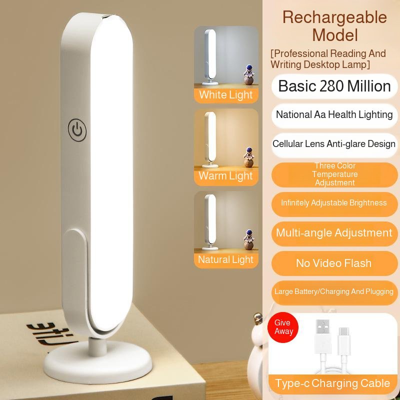 Lámpara portátil LED recargable para estudiantes, luz magnética para dormitorio