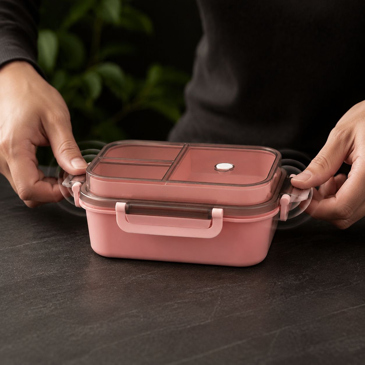 Mikrowellengeeignete Lunchbox mit sicherem Verschluss