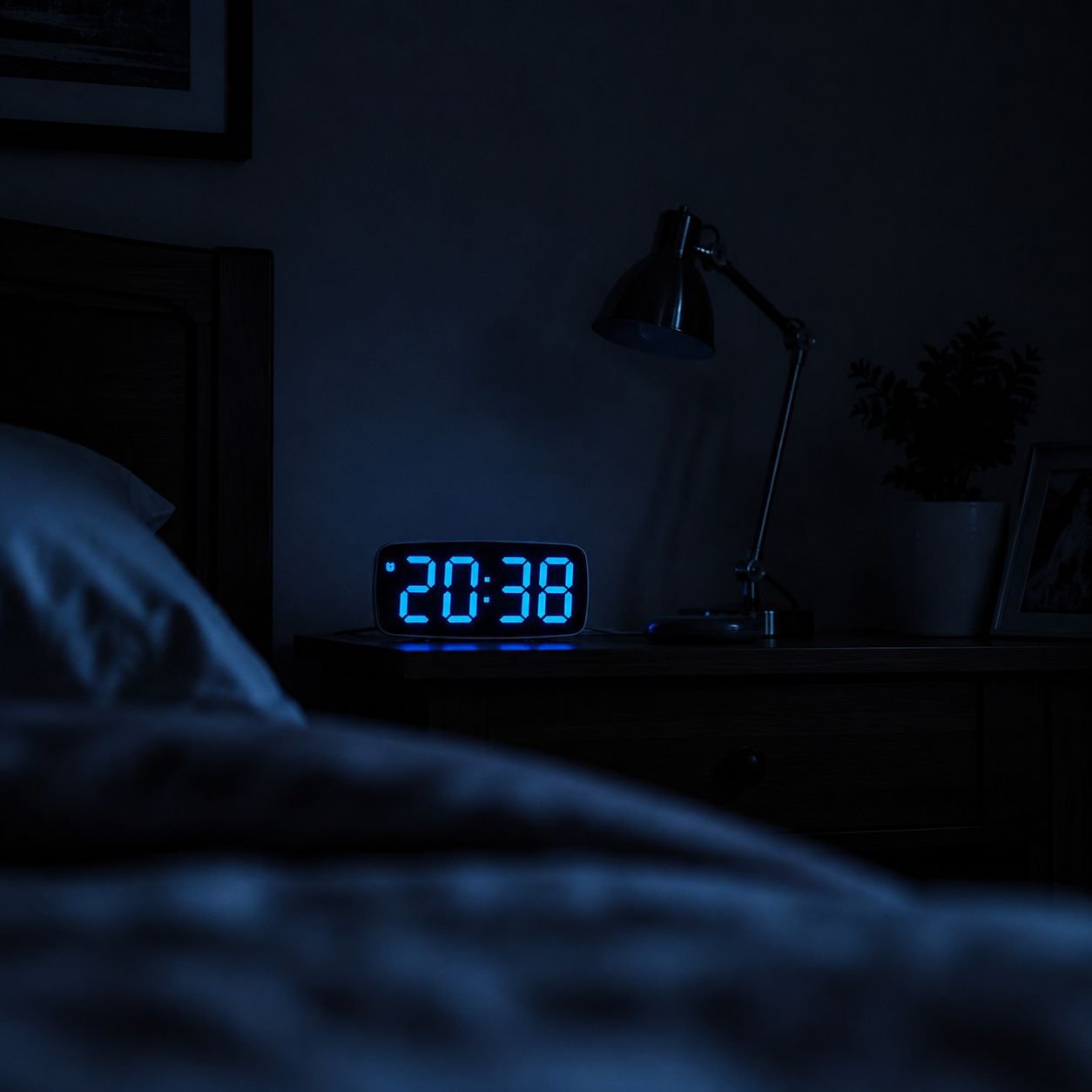Radio-Controlled LED Vibrating Alarm Clock with Snooze and Large Digits