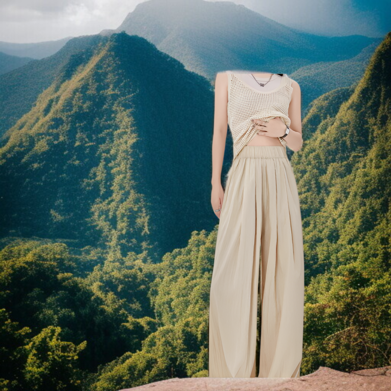 日本製ルーズパンツ ドレープ感が魅力のワイドレッグ