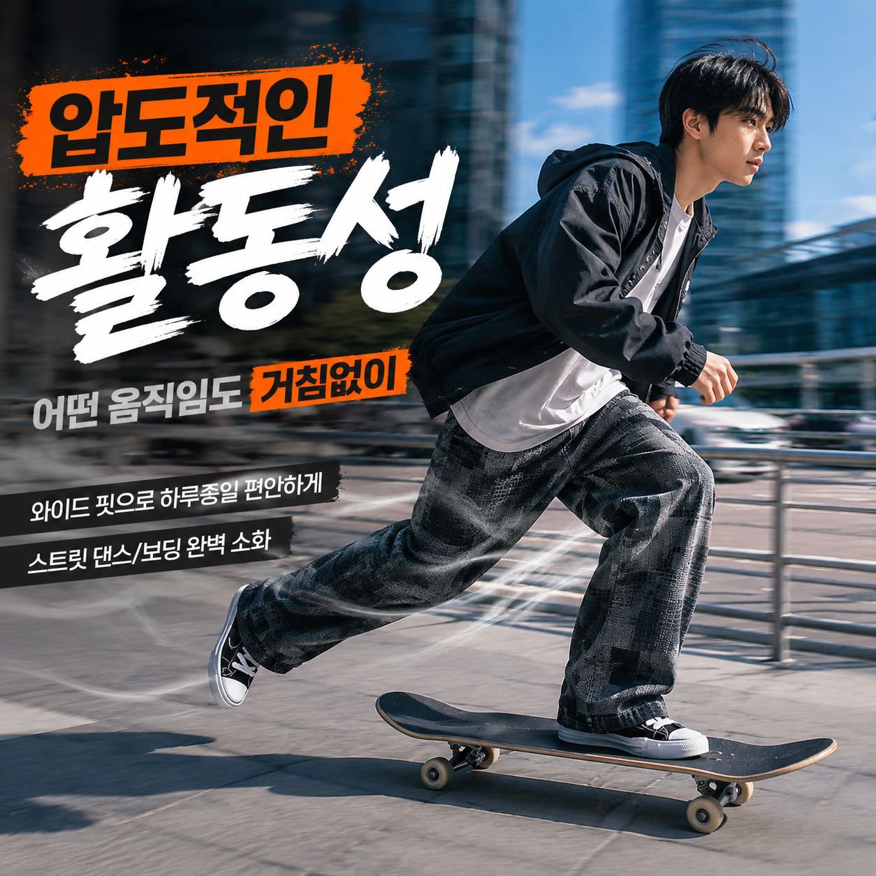 가을 남성용 베이직 하이스트리트 와이드 캐주얼 팬츠