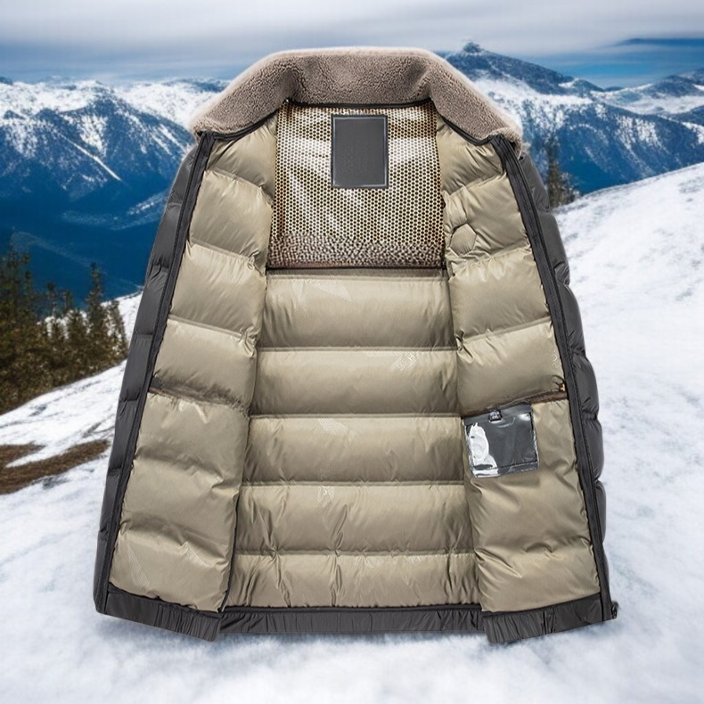 터틀넥 디자인의 남자 겨울 패딩