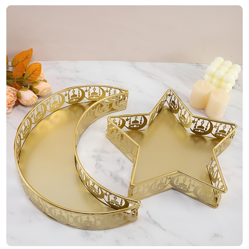 星と月モチーフのゴールドフルーツトレイ・家庭用インテリア