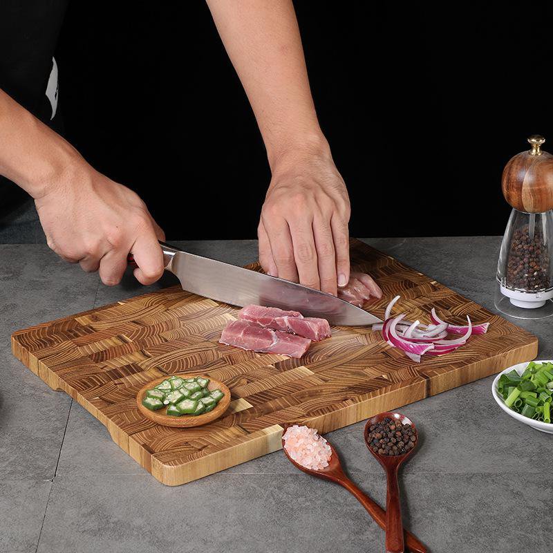 Teak Massivholz Schneidebrett, aufrecht, für die Küche und den Haushalt