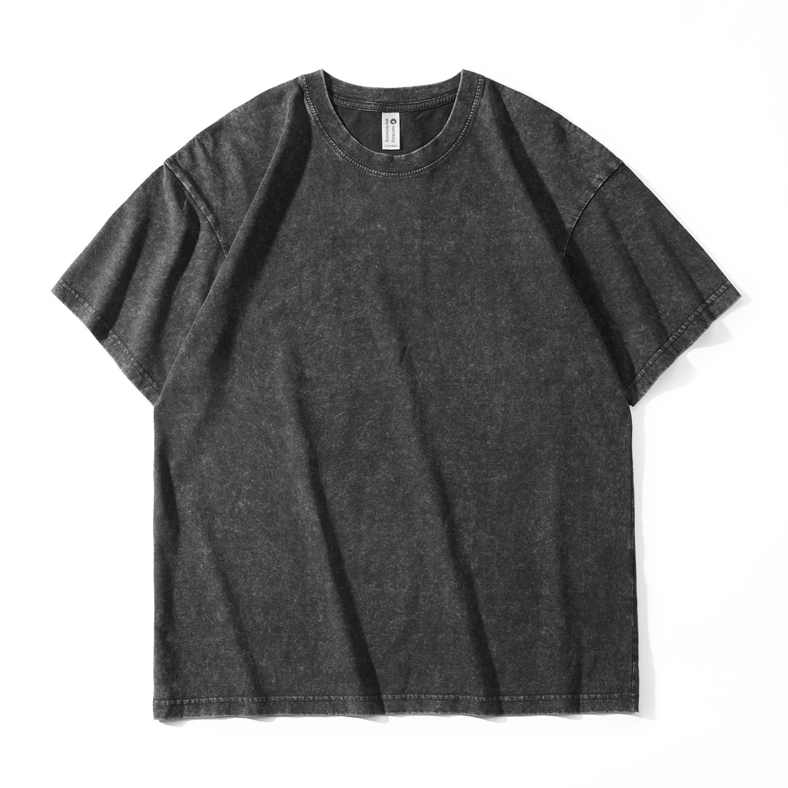 Slimming by 20 pounds American street-style washed vintage heavyweight pure cotton T-shirt