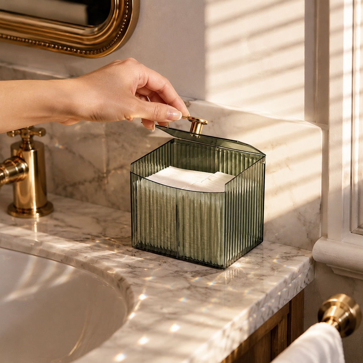 Household Light Luxury Portable Transparent Cosmetic Box