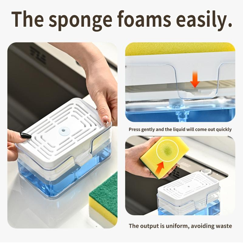 Dispensador automático de jabón multifuncional, fácil de presionar, ideal para limpieza de cocina