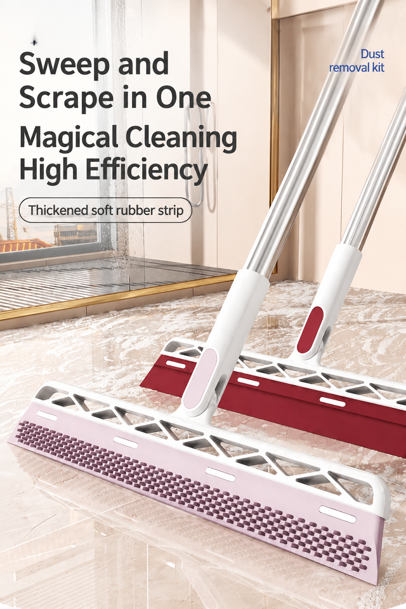 Multi-functional double-sided cleaning broom for household floor care