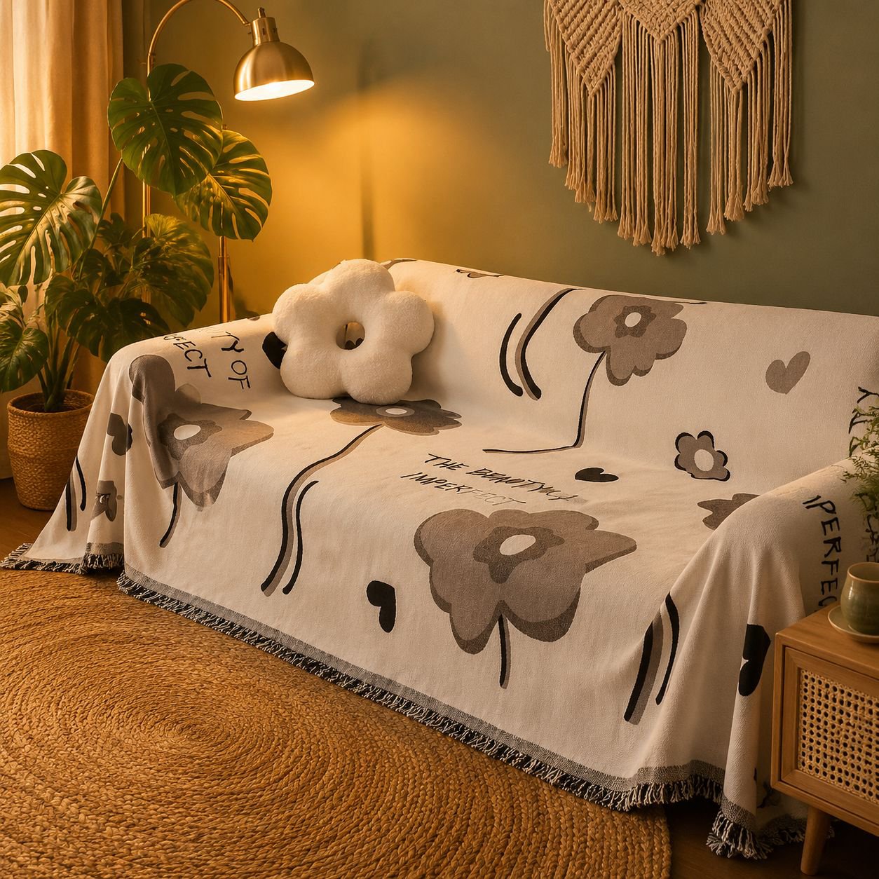 All-inclusive cloth slipcover for sofa