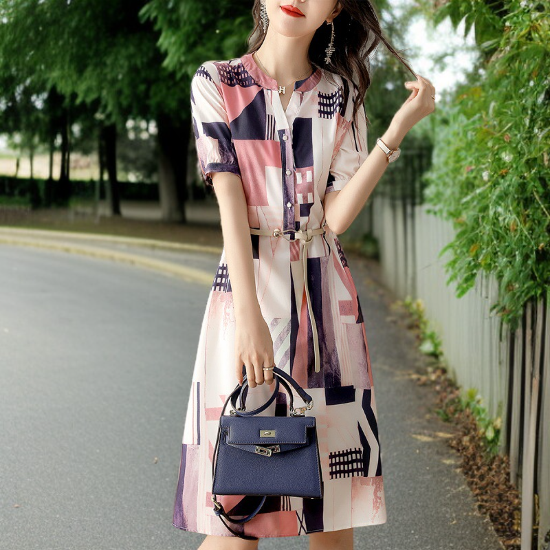 ライトビジネスサマードレス女性 ライト・ラグジュアリー・コミューター・ライト・オールド・レディース・ドレス