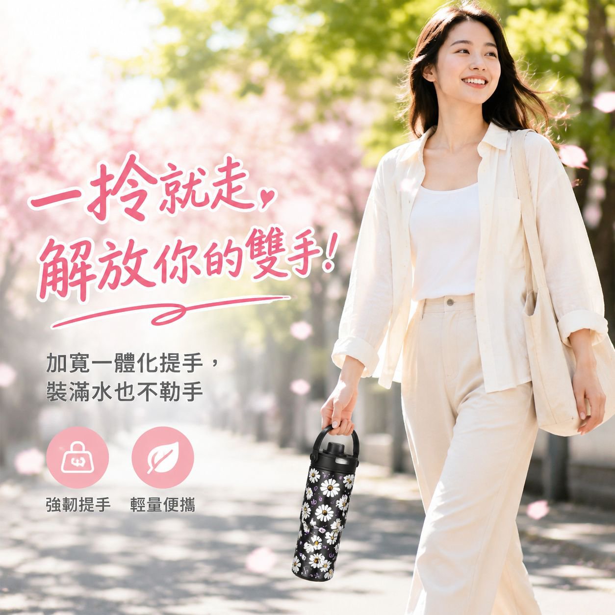 戶外防滑底保溫杯 吸管設計大容量