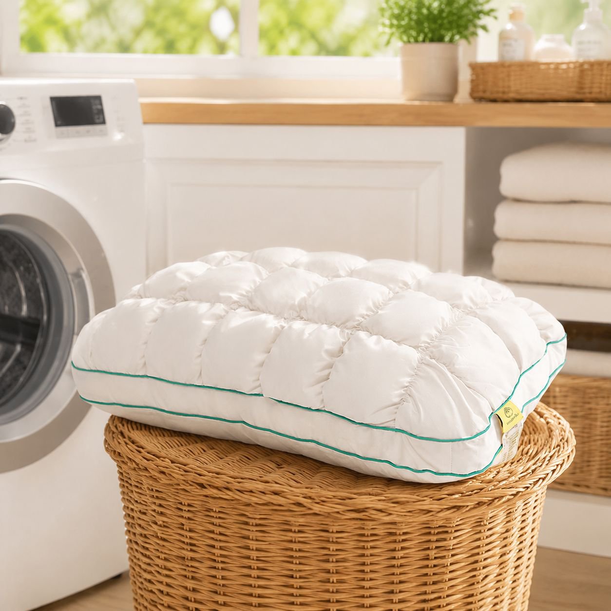 Comfortable Cloud neck pillow displayed with travel essentials