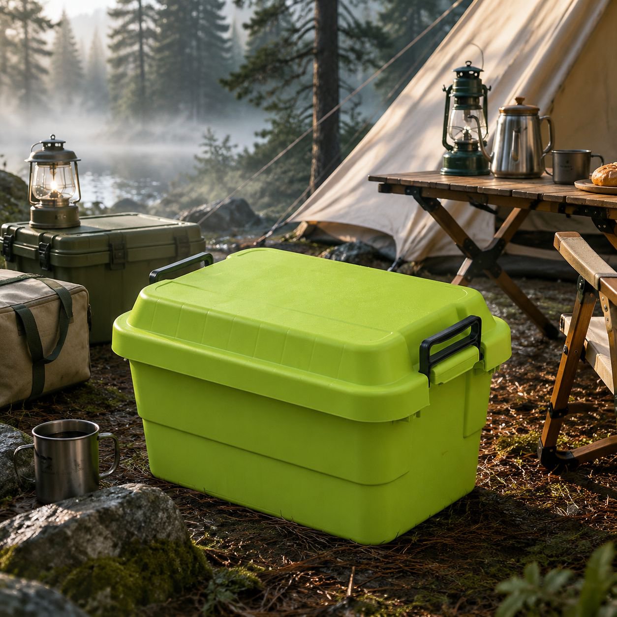 Boîte de rangement extérieure en plastique épais avec couvercle