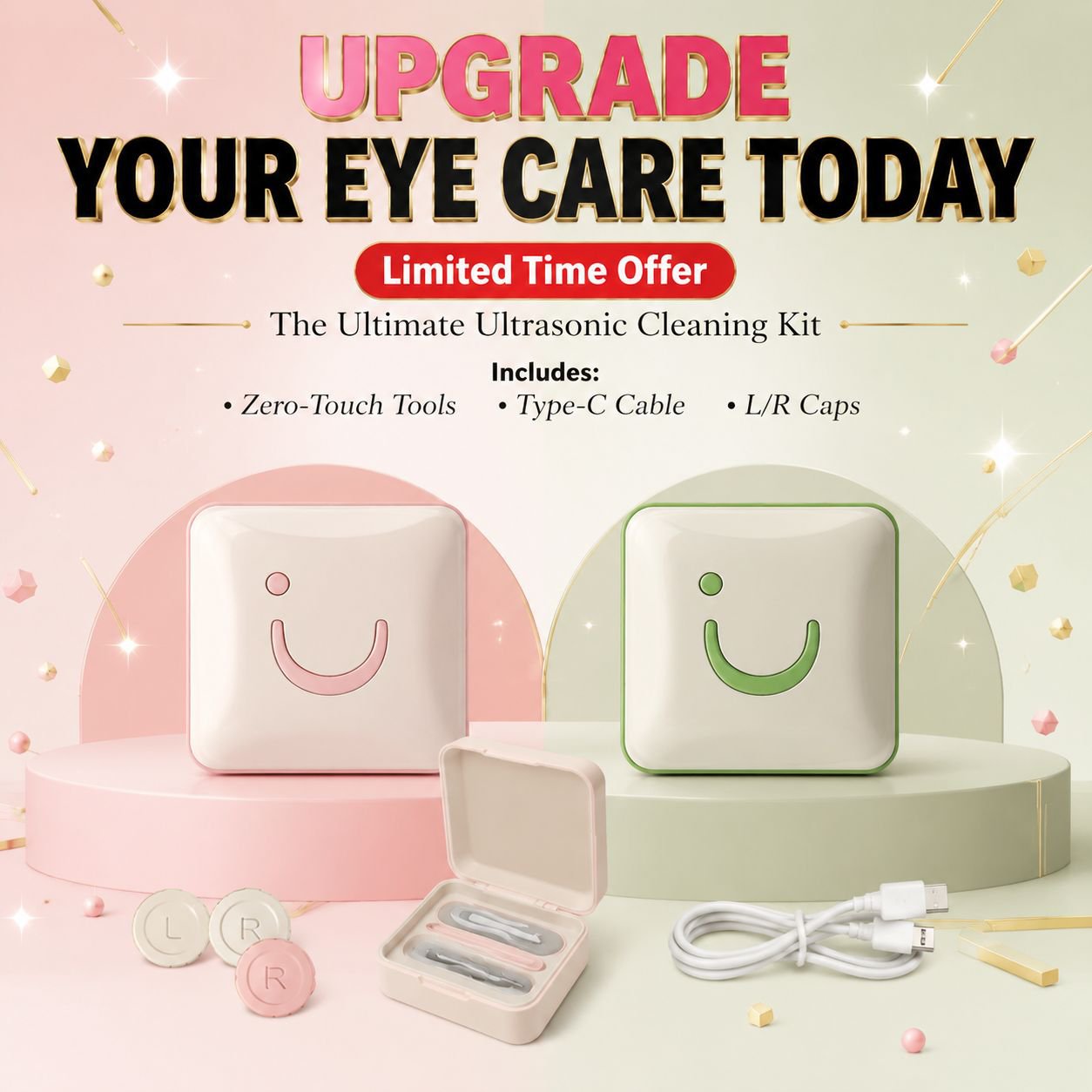 Smart Electric Contact Lens Cleaning and Sterilizer Travel Portable Lens Cleaner