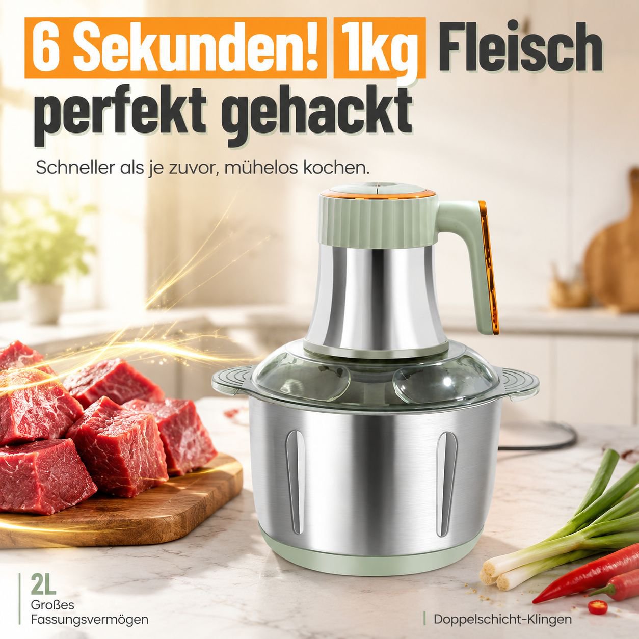 Multifunktionale Küchenmaschine zum Zerkleinern von Fleisch und Gemüse für den Hausgebrauch