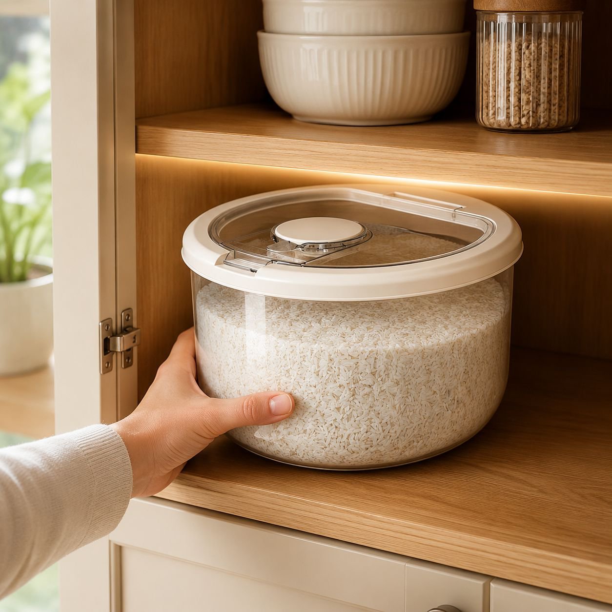 Durable flour canister for baking ingredients