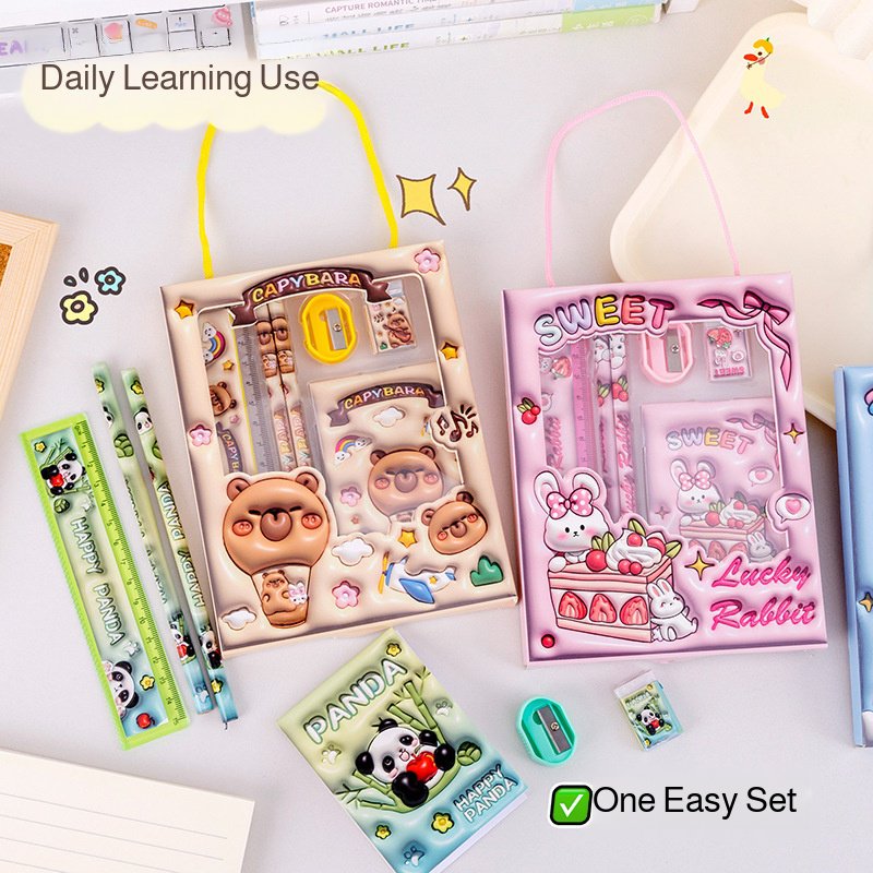 Learning supplies Stationery Stationery One set for all Pencil Handheld Gift Cute Cartoon Stationery