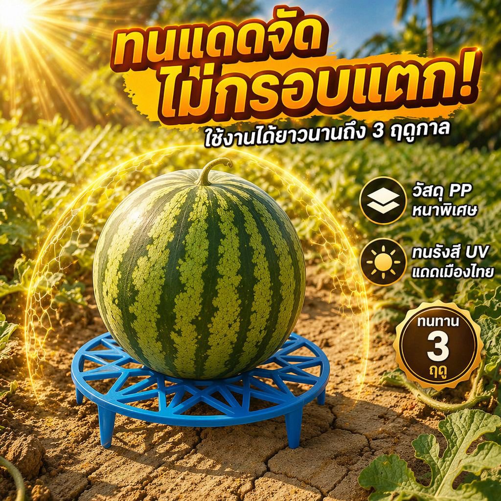 ถาดรองแตงโม พลาสติกป้องกันเน่า สำหรับการเกษตรและสวนผักผลไม้