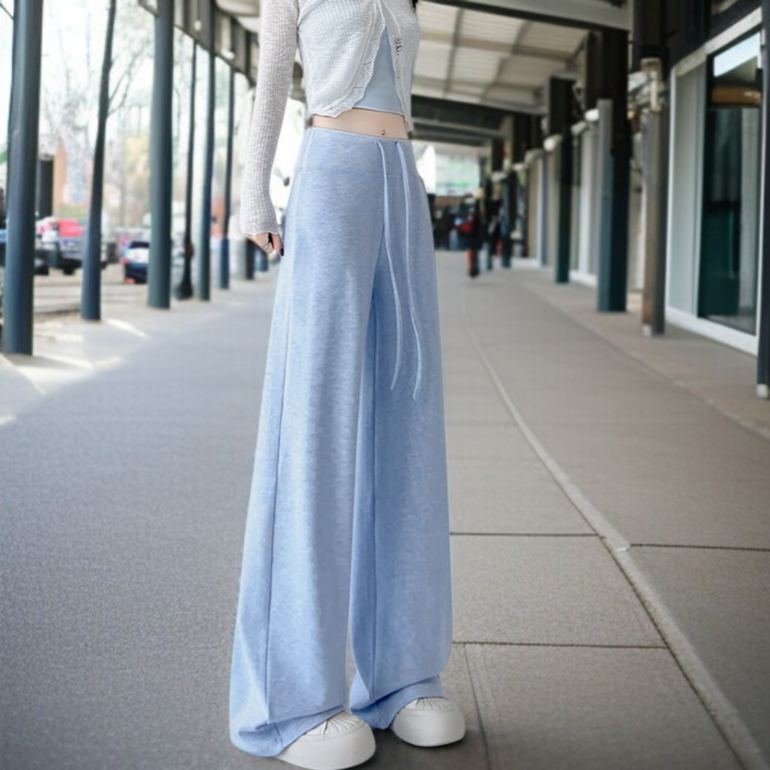 와이드 와이드 팬츠 여 쁘띠 소프트 하이웨스트 날씬해 보이는 팬츠 스커트 봄가을 드롭 와이드 팬츠