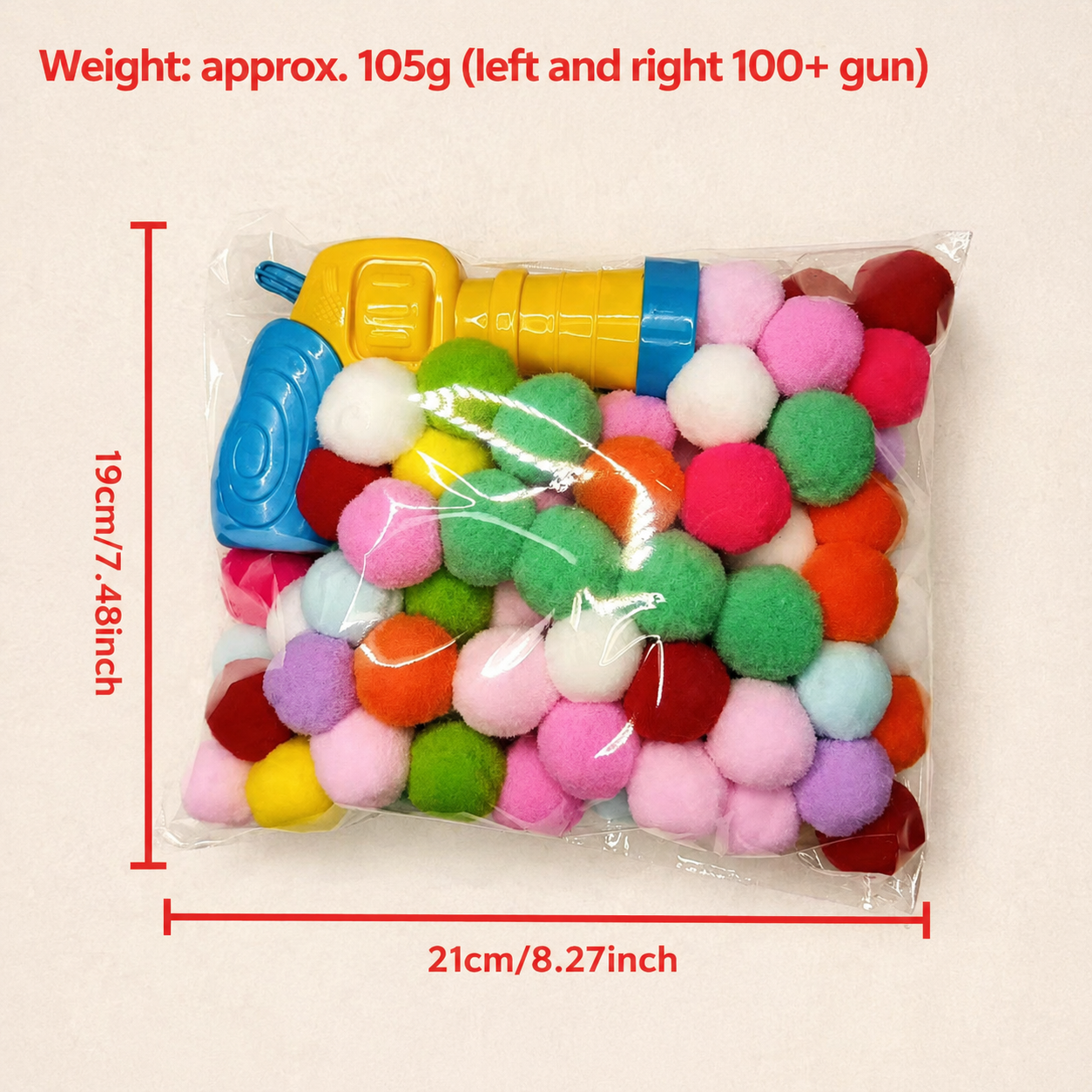 Cat self-entertainment interactive toy launcher, silent polyester high-elasticity pom-pom cat teaser