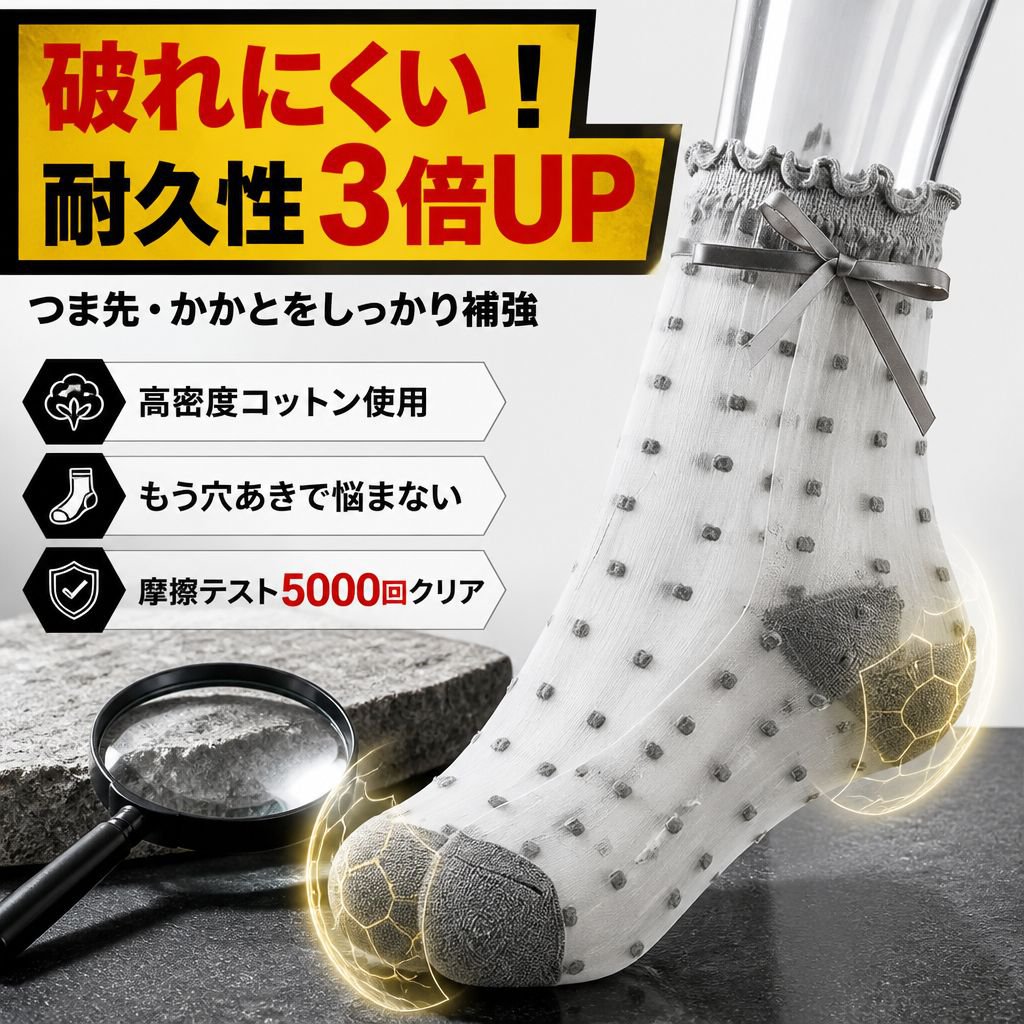  レトロドットレディースソックス