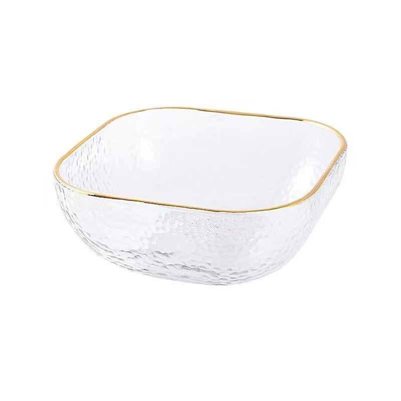 金邊錘紋玻璃碗