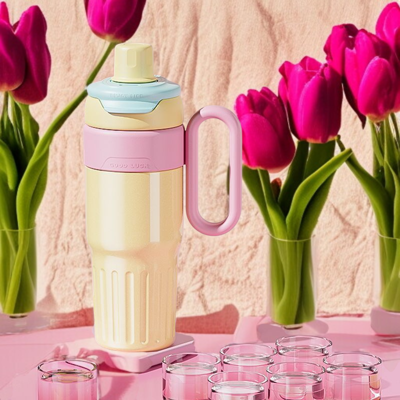 비주얼 플라워 티컵 보냉 아이스컵 이미지