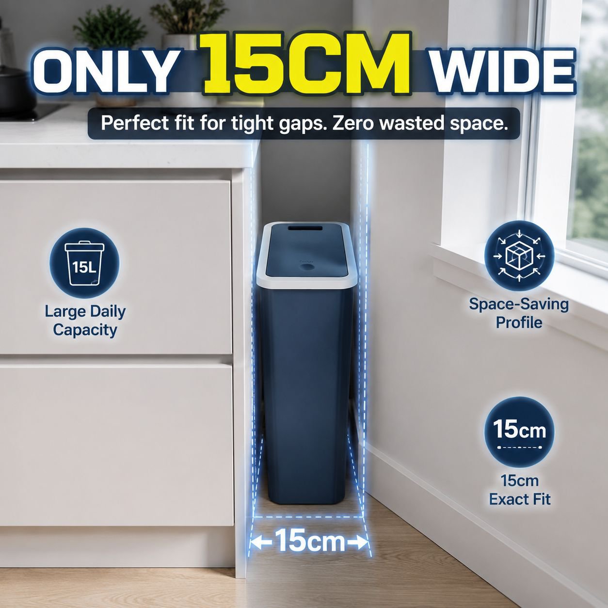 Stylish Flip-Top Trash Can for Home, Kitchen, Office, and Toilet