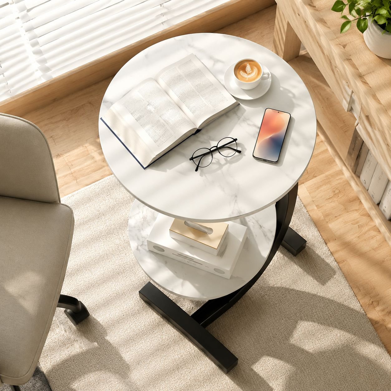 Versatile tea table for living room and bedroom