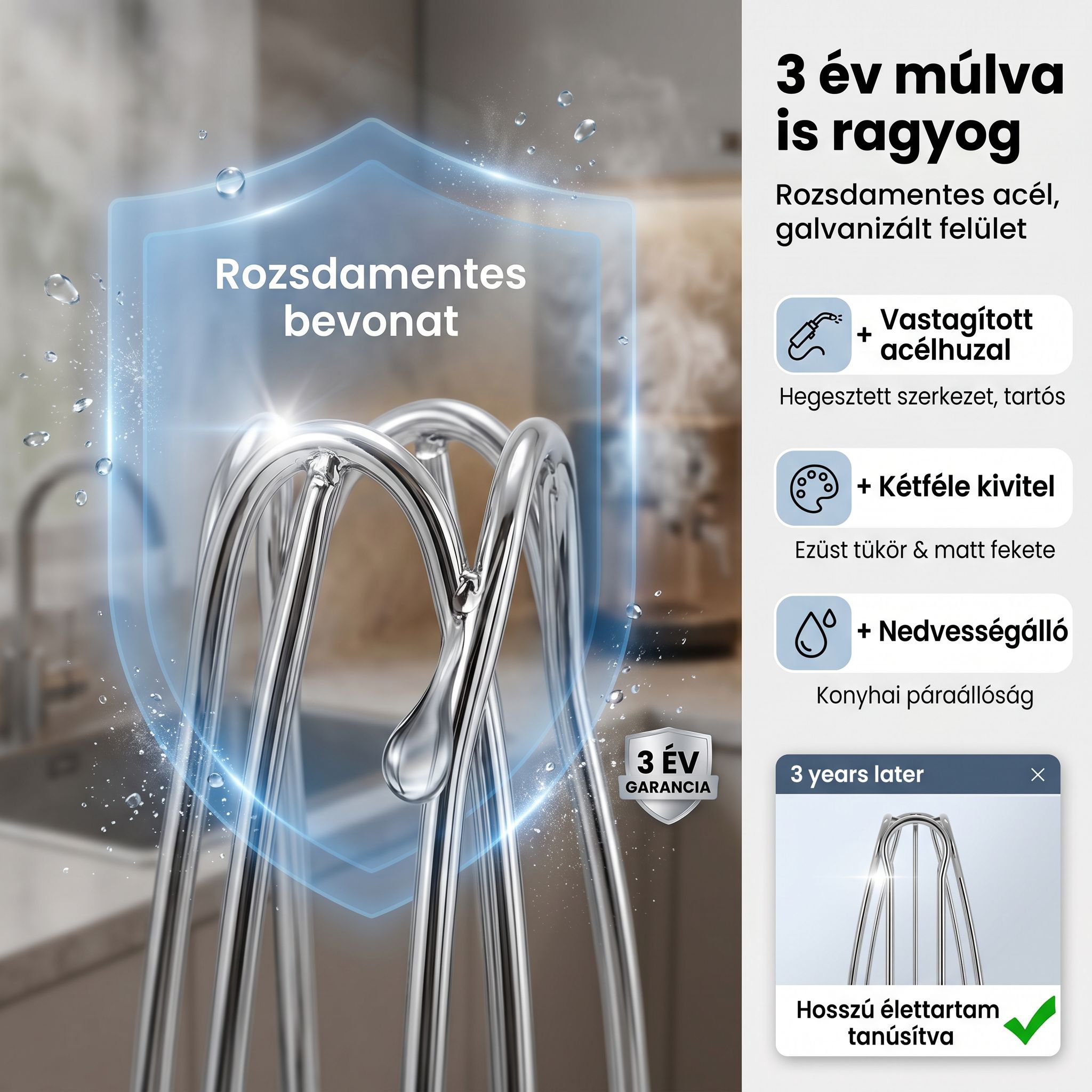 Multifunkciós kávékapszula tartó, forgatható fém állvány pultokra
