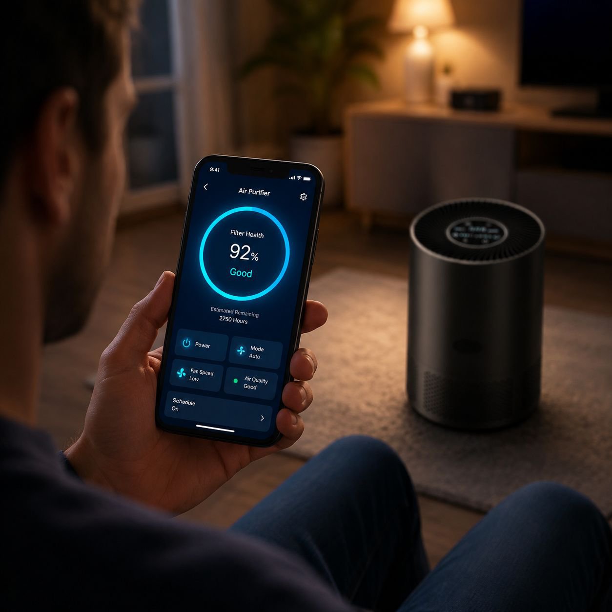 Easy-to-use remote control air purifier