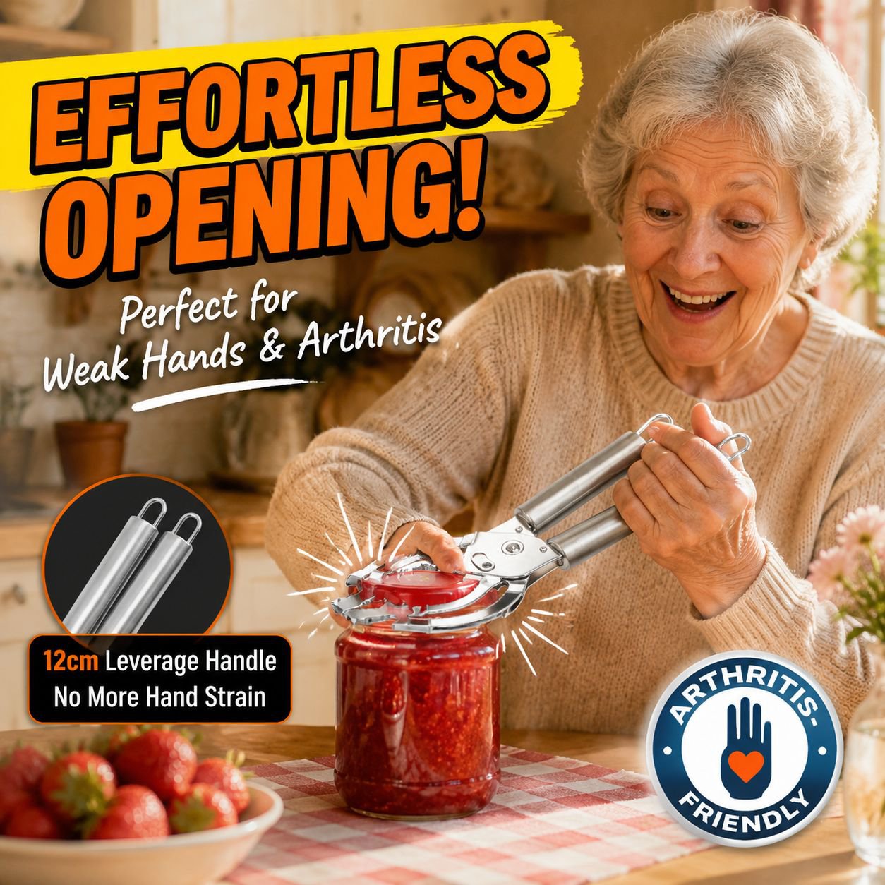 Portable Can Opener & Bottle Opener for Tin Cans and Beer Bottle Caps