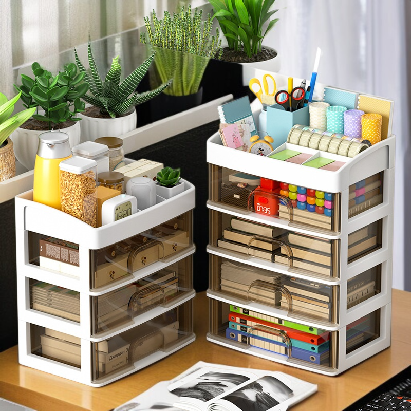 引き出し式デスクトップ収納ボックス全体画像