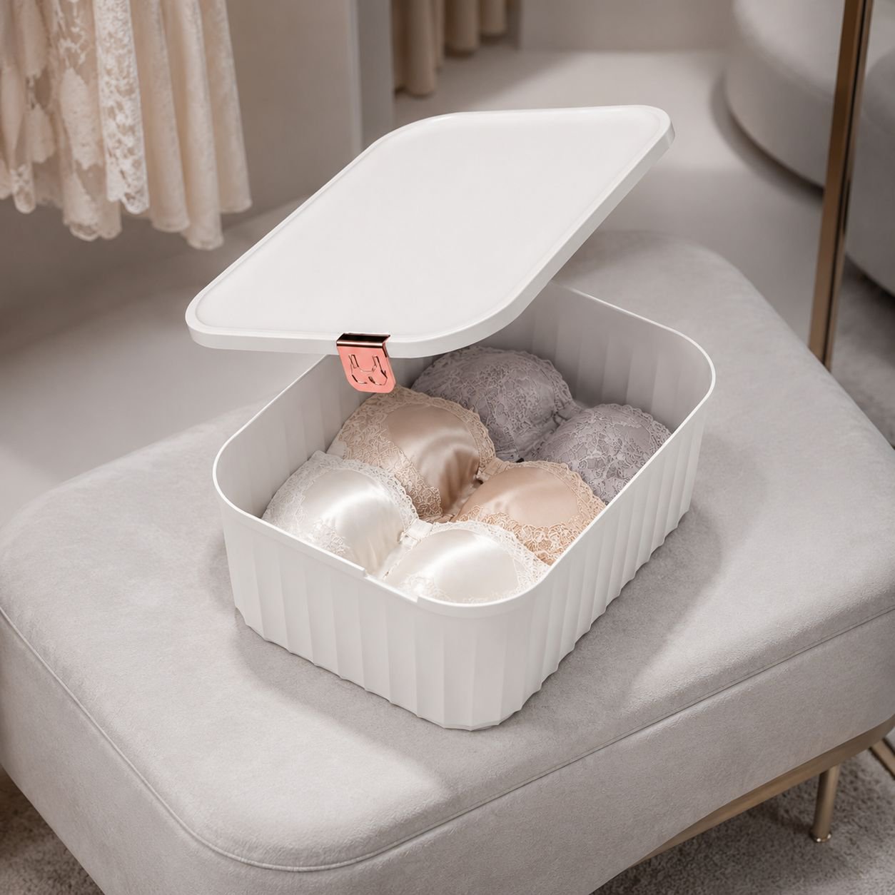 Design innovant de boîte de rangement sous-vêtements