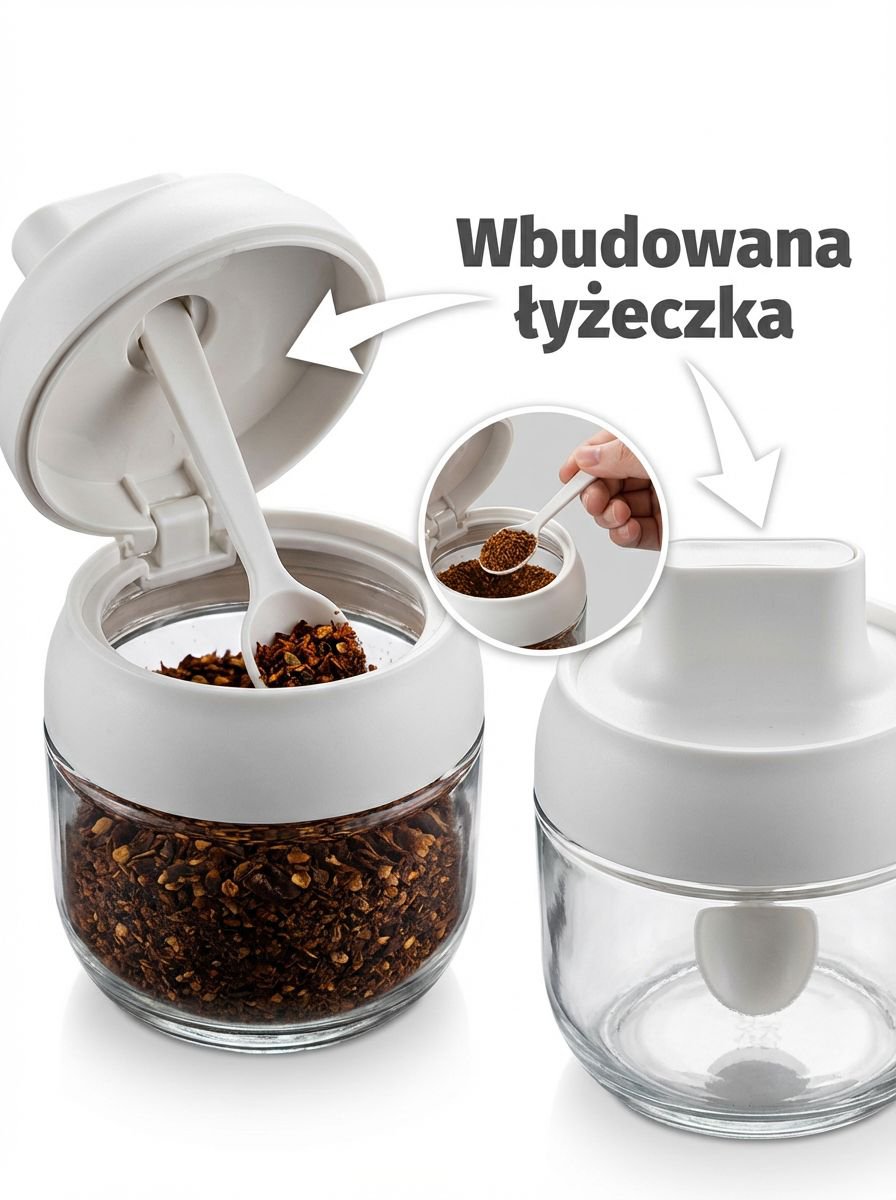 Kompaktowy zestaw pojemników na przyprawy