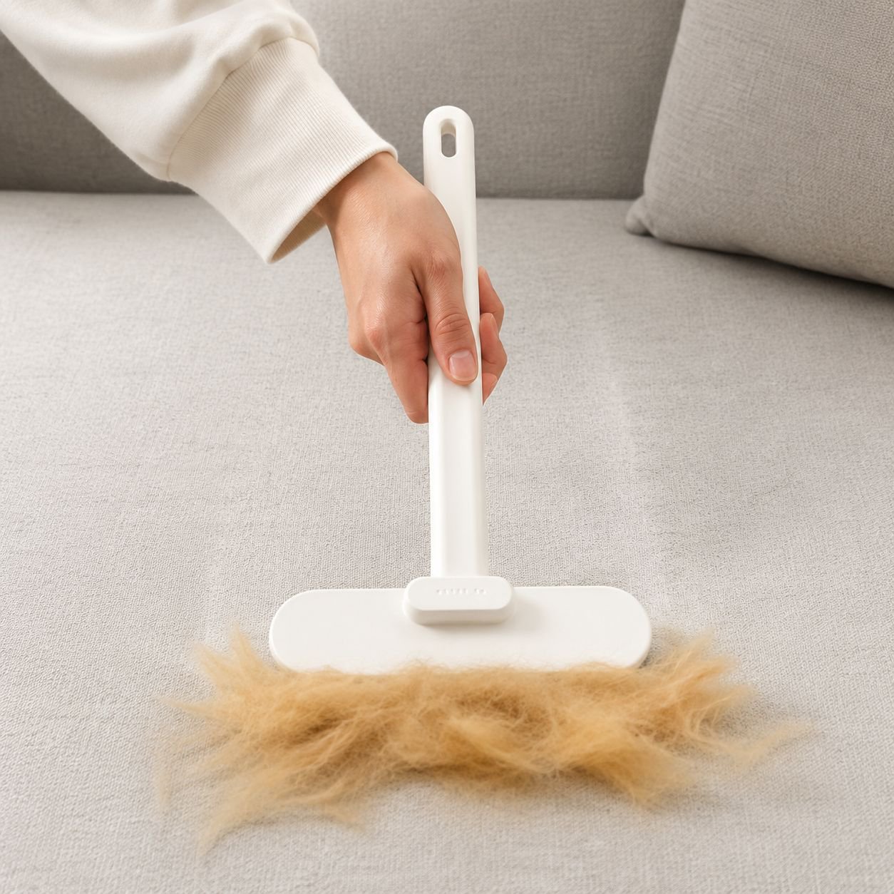 Verbreiterte Siebbürste mit langem Griff, feine Flusenbürste, Oberflächenbürste für Sofas