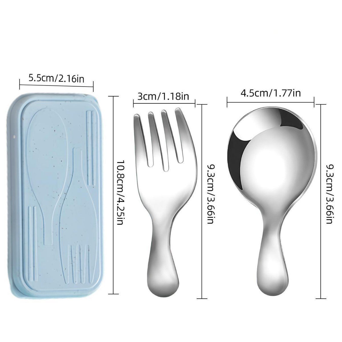 柄の短いフォークとスプーンのセット