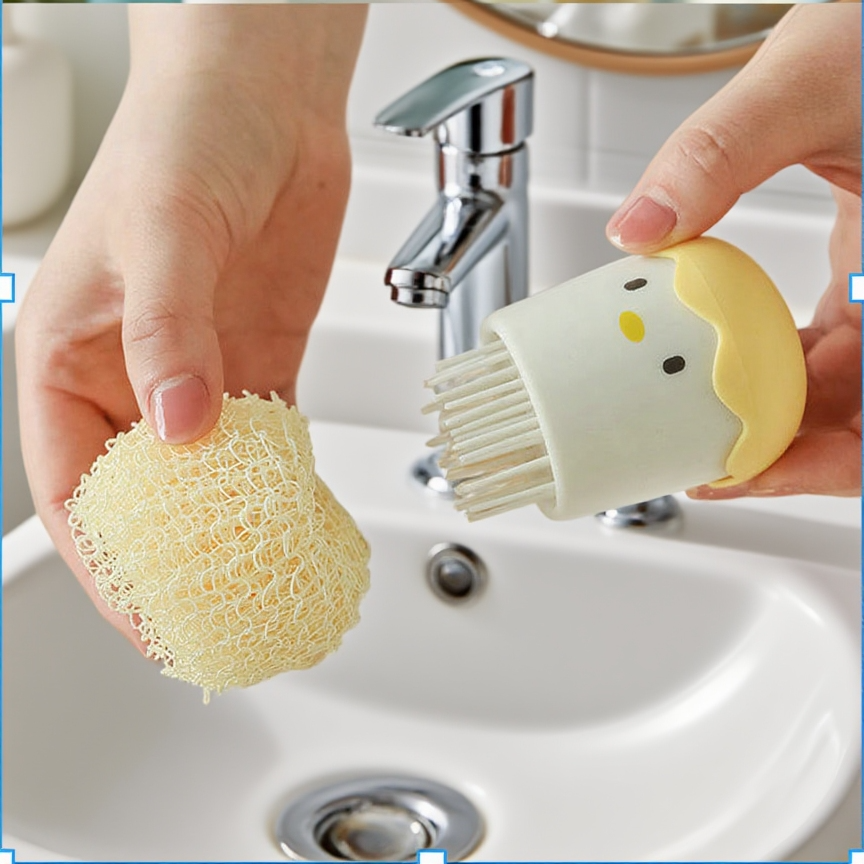 Huevito de Fibra de Pollo para Limpieza Creativa