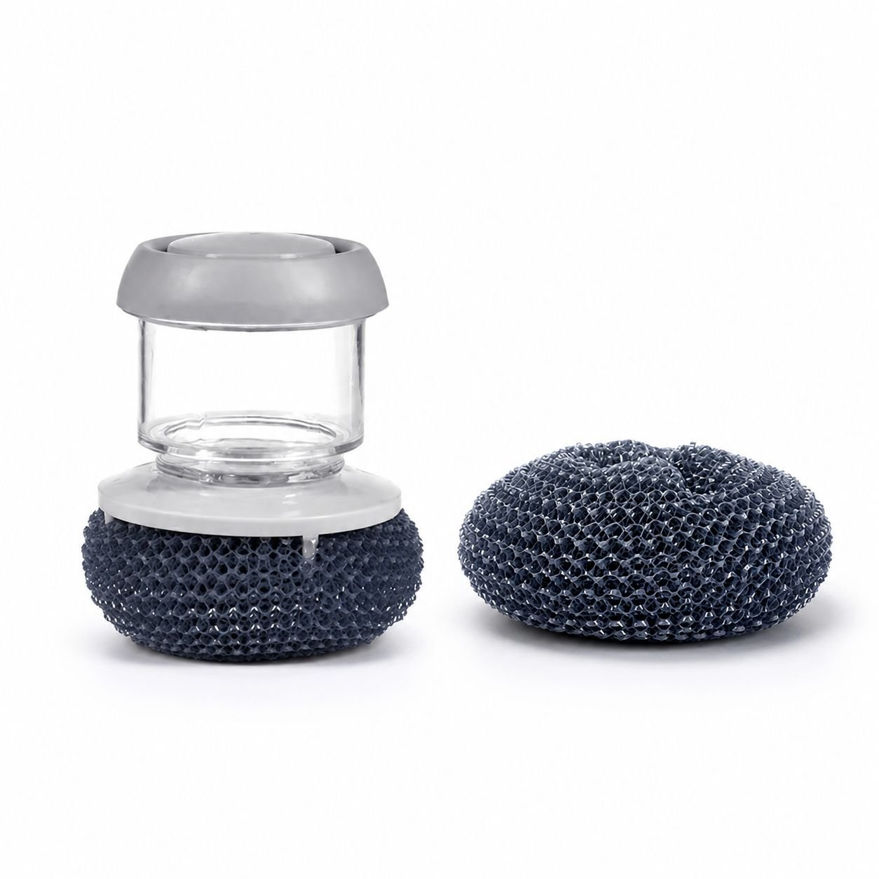 Kitchen Brush with Soap Dispenser, Short Handle Sponge and Wire Ball